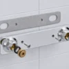 Vatette blandarfäste V6 c/c 150 mm med limmad adapter på kaklad badrumsvägg